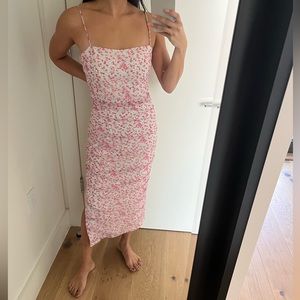 Bardot - Pink Floral Midi Dress - Size XS